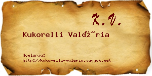Kukorelli Valéria névjegykártya
