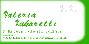 valeria kukorelli business card